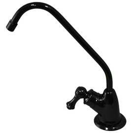 Pureteck F-07-BLK Euro Style Non Air-Gap RO Faucet for Reverse Osmosis with Quarter Turn Knob, Black