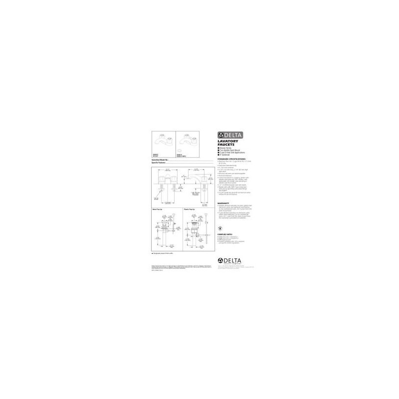 Delta Faucet 2522LF-MPU Classic Two Handle Centerset Bathroom , Chrome,