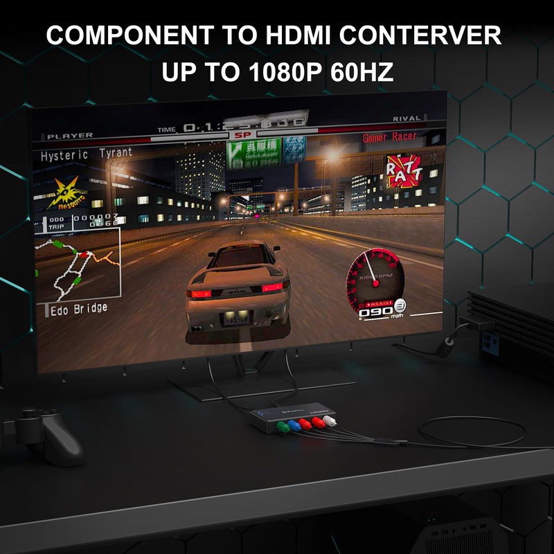 Portta アナログ コンポーネント RGB 入力 to HDMI出力 変換 コンバーター