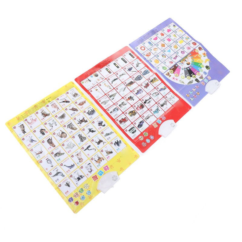 3pcs Sound Educational Posters Preschool Learning Poster Parent Child Interaction