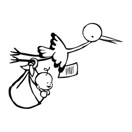 Aladine 01282 Stamp G Cigogne and Baby