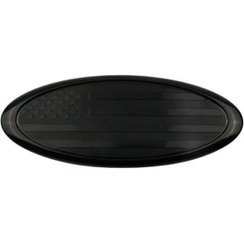 ZSJO 6 inch Front Grille Tailgate Emblem for Ford,American Black Flag Oval Replacement Emblem Fits for 07-10 Edge, 05-11 Escape, 06-10 Explorer, 05-11 Expedition, 07-10 Sport Trac.(Black, 6 inch)
