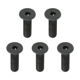 PATIKIL M10 x 40 mm Flat Head Socket Cap Screws, 5 Pack Flat Countersunk Bolts Medium Carbon Steel Hex Socket Drive Machine Screws Full Thread Black Oxide Grade 10.9