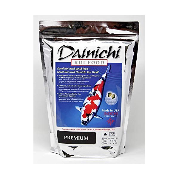 Dainichi Koi Food - Premium (5.5 Lbs), Small (3.5 mm) Floating Pellet