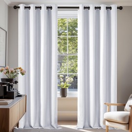 Deconovo Deconovo Super Soft Solid Thermal Insulated Room Darkening Curtains for Bedroom Eyelet 55x87 Inch Two Panels Silver Grey
