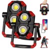 Yzoni 2 Pack LED Work Light Rechargeable, 2 COB 2500LM