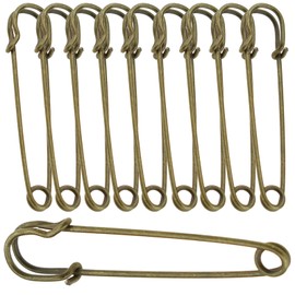 DanYun 10 Pcs 100mm Extra Large Safety Pin Quilt Pin Kabuto Pin Stall Pin Fashionable Brooch Pin Needle Safety Pin Simple Lock Name Tag Moving Pocket My Pocket Armband Stops Duvet Cover Stops Skirts