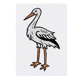 'Bird Stork ' Temporary Tattoo - Water Resistant, Skin-Safe, Non-Toxic Transfer (TO00073539)