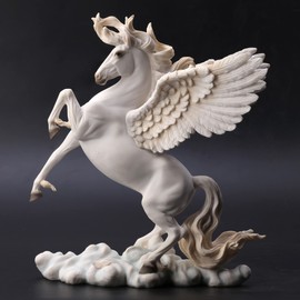 Veronese Design 11 Inch RearingPegasus Resin Sculpture Hand Painted Finish