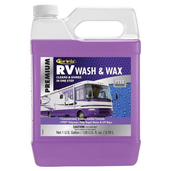 STAR BRITE RV Wash & Wax - One-Step Concentrated Cleaner, UV Protection, Non-Toxic, Biodegradable - Ideal for RV, Camper Cleaning - 1 Gallon, 128 Fluid Ounces (071500)
