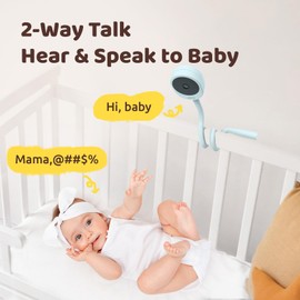 NETVUE Peekababy Baby Camera, Camera & Audio, 4-in-1 Crib Mount, Smart App, Sleep Analysis (Blue)
