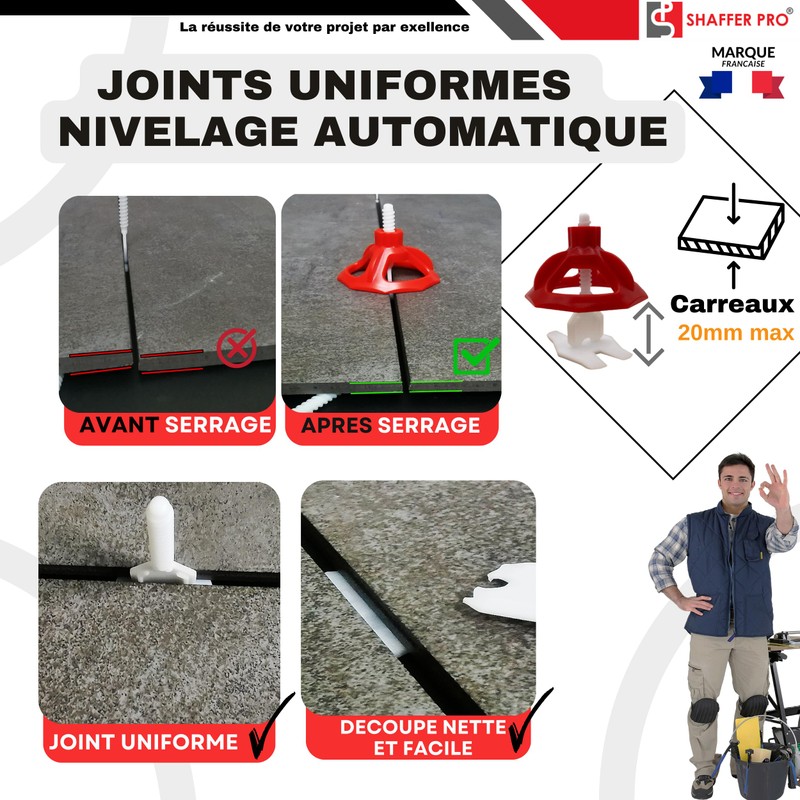 SHAFFER PRO® Tile Levelling System I (1 mm Joint Widths