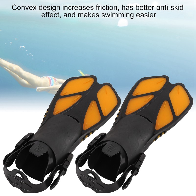 2pcs Adjustable Snorkel Fins Soft TPR Open Heel Long Diving