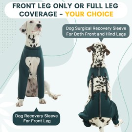 Hjyokuso Dog Bodysuit After Surgery XL, Op Body Dog Long Legs, Leak Protection Dog for Hind Leg Front Leg, Wound Protection Suits for Dogs, Elbow Pads for Dogs, Recovery Sleeve Dog, E-Collar