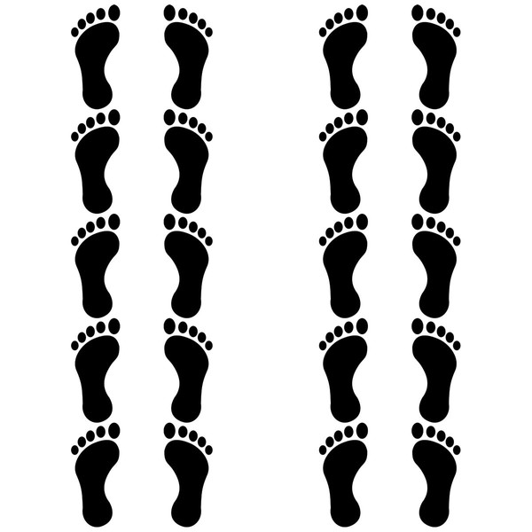 VWAQ Footprint Vinyl Decals - Peel and Stick Floor or