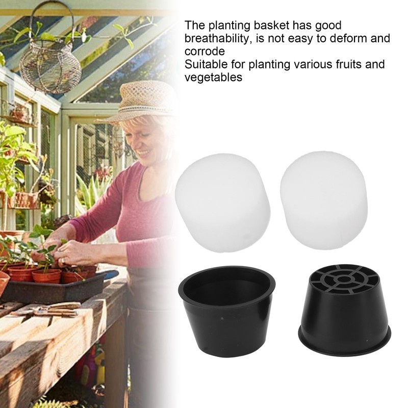 100 Set Hydroponic Grow Baskets Sponges Circular Planting Baskets Plant