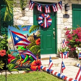 IVN Puerto Rico Coqui Frog Garden Flag 12x18 Inch Double Sided