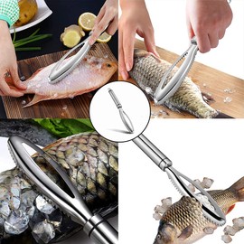 sinzau Fish Scaler, 304 Stainless Steel Professional Fish Scraper, Kitchen Aid Fish Scaler Scraper, Fish Scaler
