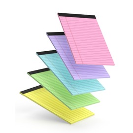 5pcs Small Note Pads, Color Notepads 5x8 College Ruled Notebook, Writing Pads 5 x 8, Legal Pads, Memo Pad Paper Perforate Narrow Ruled Notebooks for Work, School, Office,30 Sheets/Pack