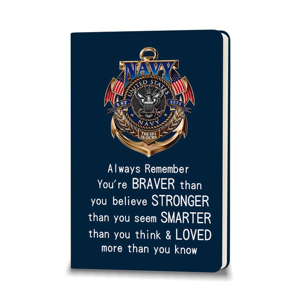 JOHSBYD Army Gifts Leather Notebook for Women Men Military Deployment