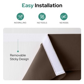 HOMEIDEAS Blackout French Door Curtains,Privacy Door Window Curtains, 26 X 20 Inch Shades for Front Window, Thermal Insulated Tie Up Shades Coverings, 1 Panel, Chocolate
