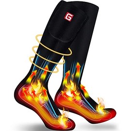 Magnolia Heated Socks, Electric Rechargeable Battery Heating Socks for Men Women Winter Foot Warmers with 3 Heat Settings, Thermal Cotton Socks for Hunting Skiing Camping Motorcycling