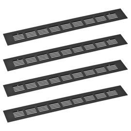 uxcell 4pcs Rectangle Ventilation Grille Aluminum Alloy Mesh Air Vent Cover Louvered Ventilation Cover for Cabinet Wardrobe Shoe Cabinet Closet, 350x50mm/13.78"x1.97"