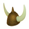 Adult Plastic GOLD Viking Helmet With Horns