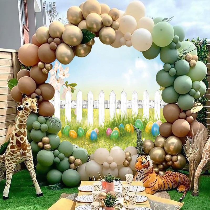 OERJU Spring Easter Round Backdrop Cover Easter Photography Backdrop Easter