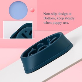 YRPETS™ Slow Feeder Dog Bowl, Anti-Choking Dogs,Cats,Puppies, Kittens Food Dish with Non-Slip Base, Multiple Colors (Blue)