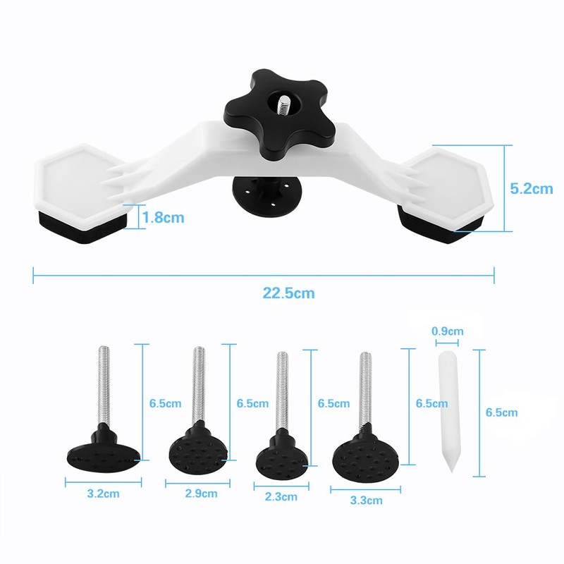 Qiilu Auto Dent Puller Kit Adjustable Dent Remover Tools Paintless
