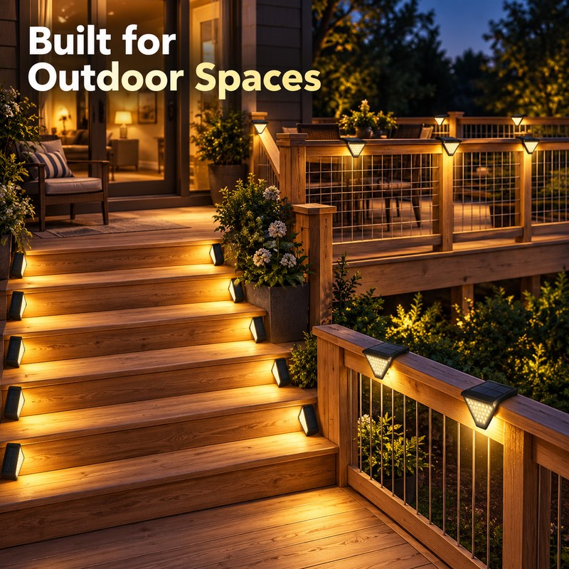 Solar Deck Lights Outdoor – Waterproof LED Step Lights for