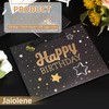 Black Birthday Bag with Tissue Paper and Greeting Card, 13'x10.2'x4.9',