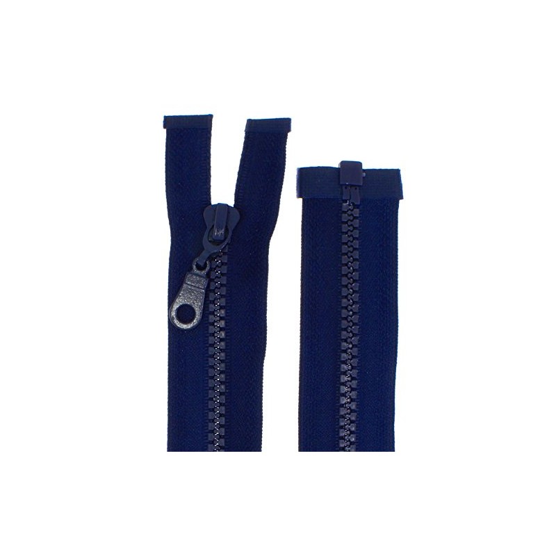 Plastic Zips, Coarse 5 mm, Separable (50 cm, Dark Blue)