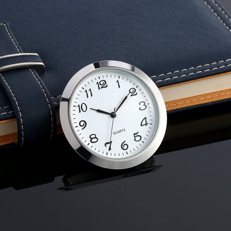 2-1/8 Inch (55 mm) Quartz Clock Insert, Zinc-Alloy Metal Case,