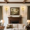 Battery Operated Crystal Wall Sconce Set of 2, Gold Rechargeable