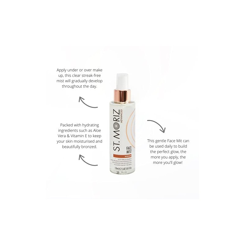 St Moriz Advanced Instant Tanning Face Mist with Aloe Vera