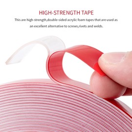 GOALDAY Double Sided Tape Heavy Duty - Multifunctional Removable Mounting Clear Tape (Transparent, 1mm×0.94inch×16.5feet) (1mm×0.94inch×16.5feet)