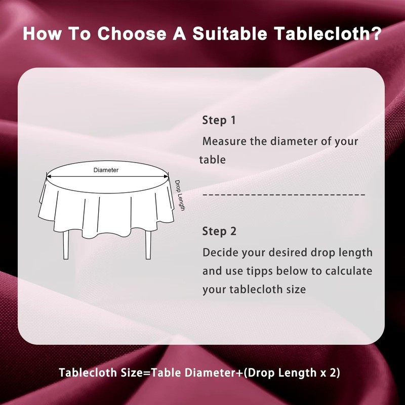 DWCN Round Tablecloth Round Table Cloth 140cm Diameter Wipeable Tablecloths