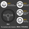 Cow Print Steering Wheel Cover, Universal 14.5-15 inch Breathable Microfiber