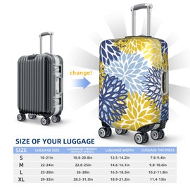 Lukbfall Blue Yellow Daisy Luggage Suitcase Covers Elastic Washable Chrysanthemum Flowers Luggage Protector Travel Suitcase Protective Cover For Kid And Adult, Xl (Fit 29-32 Inch Luggage)
