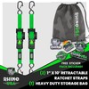 Rhino USA Retractable Ratchet Straps (2-Pack) - 1 Inch x