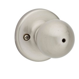 Kwikset 300P 15 CP Polo Bed and Bath Knob, Satin Nickel