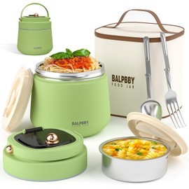 Thermo for Hot Food Adults 40OZ Soup Thermo Lunch Containers Wide Mouth Vacuum Insulated Food Jar Stainless Steel Leakproof Lunch Box with Spoon and Fork, Keeps Food Warm, Ideal Gift for Women