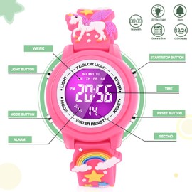 VAPCUFF Best Gift for 3 4 5 6 Years Old Girl, Watch for Girls Toddler Toy for 3 4 5 6 7 8 Year Old Girl Best Birthday Gifts for Girls Age 3-9 - Red