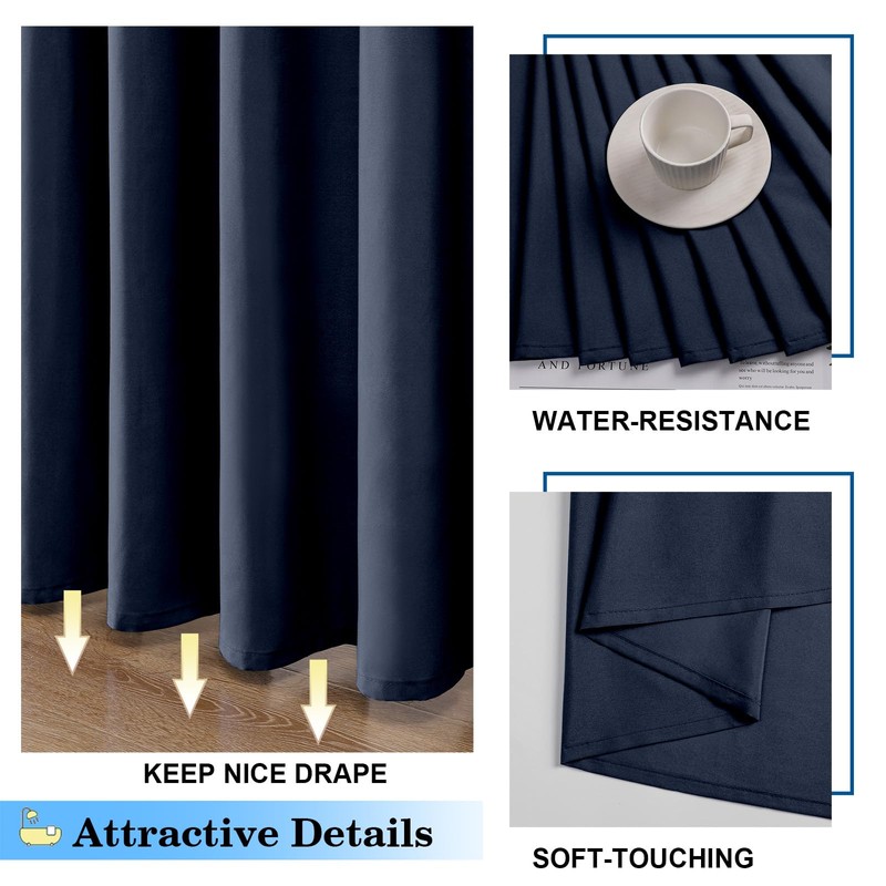 OVZME Zora 78 Inch Shower Curtain Set with 12 Plastic