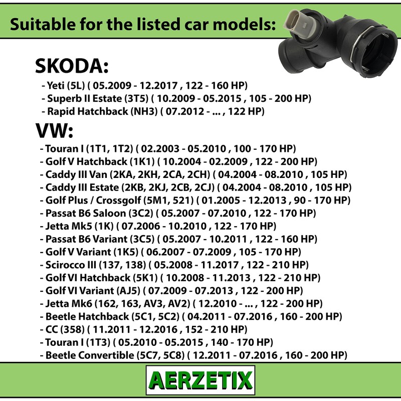 AERZETIX - C67181 - Coolant flange with gasket, sensor and