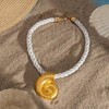 choice of all Gold Sea Shell Necklace Layer Charm Necklace