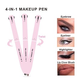 4 In 1   Waterproof Drawing Eye  Makeup  Long-Wear Eyeliner  Highlighter Stick Makeup Cosmetic Tool benefit brow pen imethod eyebrow pencil - Color: Pink refill 02#