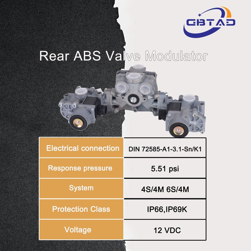 GBTAD 4725001230 Rear ABS Modulator Valve Compatible with Wabco TDAS4725001230,